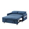Pull Out Sleep Sofa Bed Loveseats Sofa Couch With Adjsutable Backrest, Storage Pockets, 2 Soft Pillows, USB Ports For Living Room, Bedroom, Apartment, Office - Blue - Image 21
