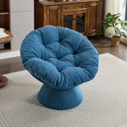 Oversized Swivel Accent Chair, 360 Swivel Barrel Chair, Papasan Chair For Living Room Bedroom - Light Blue