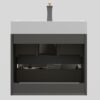 Alice - 24" Bathroom Vanity With Sink, Large Storage Wall Mounted Floating Bathroom Vanity For Modern Bathroom, One-Piece Sink Basin Without Drain And Faucet - Gray / White - Image 7