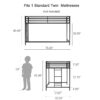 Adam - Junior Twin Loft Bunk Bed With Cinnamon Wood Shelf - Black - Image 7