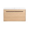 Bathroom Vanity With Resin Countertop Sink, 2 Doors Cabinet Set - Oak - Image 11