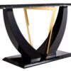 Modern Minimalist Luxurious Imitation Marble Dining Table Rectangular Office Desk With Tempered Glass - Black - Image 18