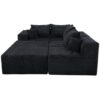 Modern 6 Piece Modular U Shaped Sectional Sofa With Chaise Lounge Corduroy - Black - Image 15