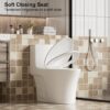 Elegant One Piece Toilet With Tornado Dual Flush, Siphonic S Trap 12", Soft Close Seat, Dual Flush, Ada Height, Glossy - Gloss White - Image 9