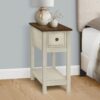 Accent End Table, 2 Tier, Narrow, Lamp, Storage Drawer, Transitional - White - Image 9