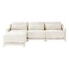 Elegant Chenille 3 Seater Sofa With Movable Ottomans High Resilience Sponge - Beige - Image 22