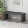 Farmhouse Style Acacia Wood Dining Bench Durable Rustic Design - Black - Image 4