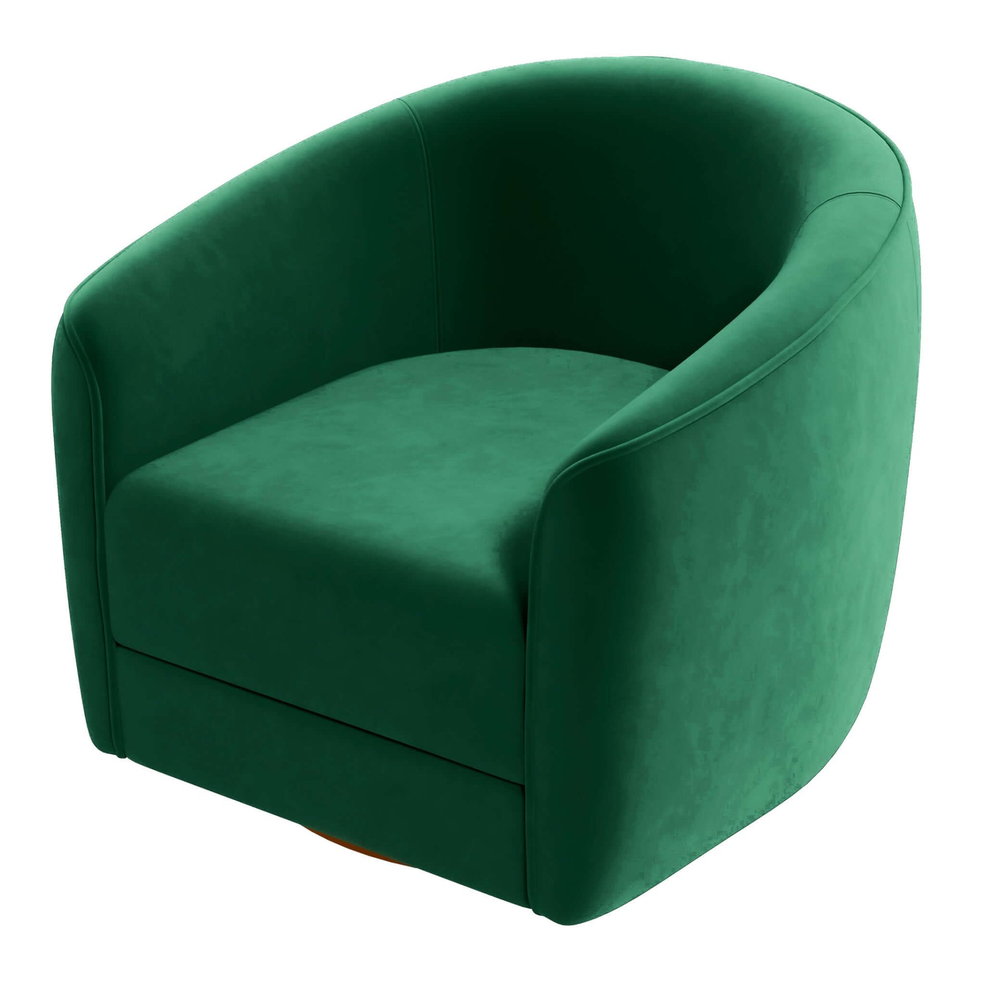 Elise - Mid-Century Modern Swivel Chair - Dark Green - Image 5