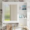 Wall Mounted Bathroom Storage Cabinet, Medicine Cabinets With Large Mirror Door, Adjustable Shelves And Three Open Storage Levels(Not Include Bathroom Vanity) - White - Image 10
