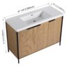 Modern Freestanding Bathroom Vanity With Resin Sink & Soft Close Doors - Light Coffee - Image 5
