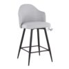 Ahoy - Contemporary Fixed Height Counter Stool Square Black Footrest (Set of 2) - Black / Light Gray - Image 2