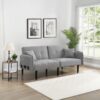 Folding Ottoman Sofa Bed With Stereo - Gray Fabric - Image 2