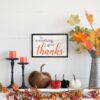 Thanks Wall Sign, Wall Art Decor For Harvest Festival Fall Festival & Thanksgiving Table Decorations (Set of 2) - Black / Orange / White - Image 5
