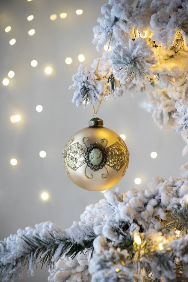 Christmas Ball Ornaments, Decorative Hanging Ball Christmas Tree Ornaments For Holiday Party Decorations (Set of 6) - Gold