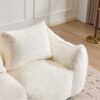 Giant Bean Bag Couch, Ultra Soft Fluffy Loveseat For Living Room Reading Chair With Pillows - White - Image 11