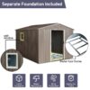 8Ft x 10Ft Outdoor Metal Storage Shed With Metal Floor Base, With Window - Gray - Image 2