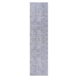 Maval - 2'6'' X 10' Washable Runner Rug - Blue / Cream