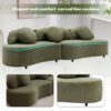 Modern Living Room Sofa Lamb Velvet Upholstered Couch, Furniture For Home Or Office - Green - Image 5
