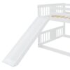 Full Over Full Bunk Bed With Ladder With Slide - White - Image 8