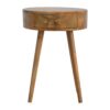 Nordic Circular Shaped Bedside Table - Oak - Image 12