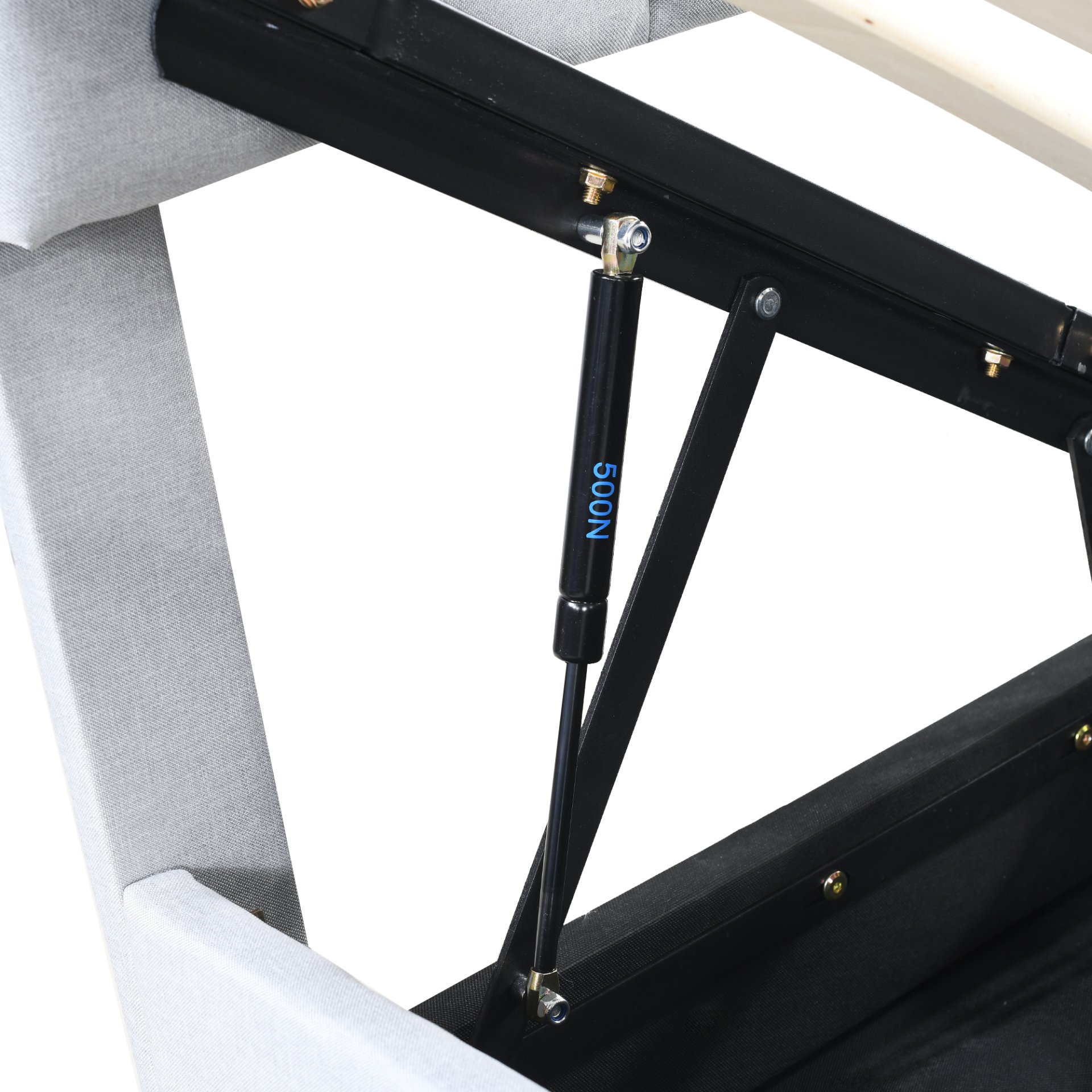 King Size Upholstered Platform Bed With A Hydraulic Storage System - Gray - Image 16