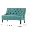 Nicole - French Style Upholstered Loveseat With Tufted Backrest - Teal - Image 3