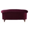 La Rosa - Victorian Chesterfield Loveseat - Burgundy - Image 3
