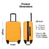 20" Carry On Luggage Lightweight Suitcase, Spinner Wheels - Orange - Image 3