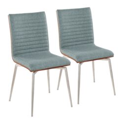 Mason - Contemporary Dining / Chair With Swivel (Set of 2) - Walnut / Green