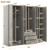 6 Doors Wardrobe Storage For Bedroom, With Big Drawers - Gray - Image 15