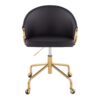 Claire - Contemporary / Glam Task Chair - Gold / Black - Image 5