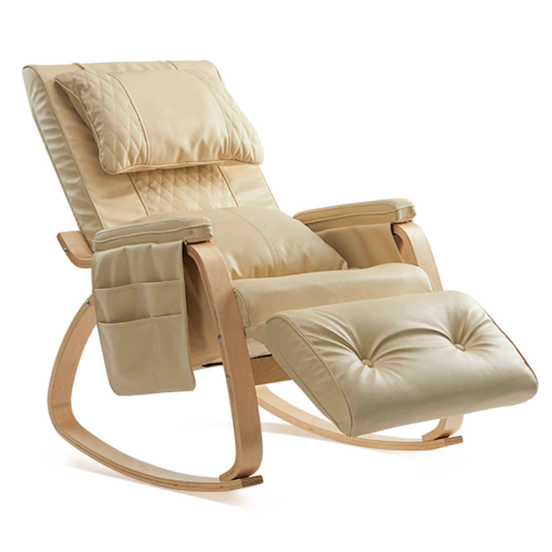 Massage Comfortable Relax Rocking Chair - Cream - Image 3