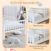 Twin Size Bed With Headboard Storage Rack, 2 Under Bed Drawers, 3 - Side Guardrails For Safety And Security - White - Image 8