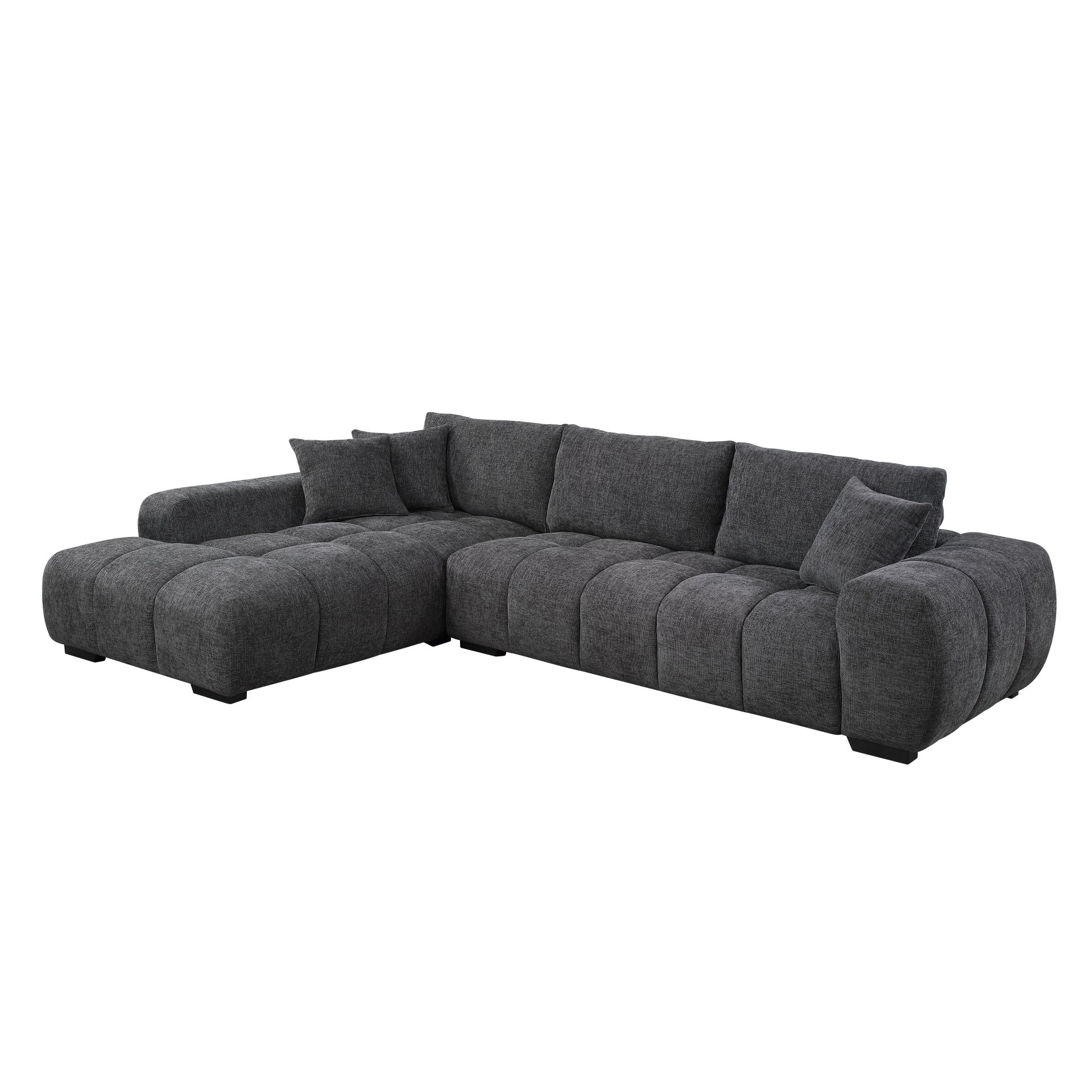 Chosen - Sectional Sofa With Toss Pillows And 1 Chaise - Gray - Image 12