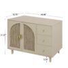 2 Door 3 Drawer Cabinet, Suitable For Bedroom - Natural - Image 3
