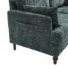 Modern Chenille 2 Seater Sofa With LED Light, USB Charging Port, And Storage Bag - Emerald - Image 23