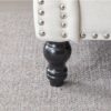 Rolled Arm Sofa With Nailhead Trim 1 Seater Upholstered Couch With Wooden Legs For Living Room Or Bedroom Deep Seat Design - Beige - Image 8