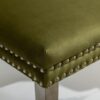 Nikki - Modern, High-End Tufted Solid Wood Contemporary Velvet Upholstered Dining Chair With Chrome Stainless Steel Plating Legs, Nailhead Trim (Set of 2) - Olive Green / Chrome - Image 13