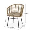 Randy - Modern Wicker Chair With Water Resistant Cushions - Brown / Beige - Image 3
