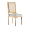 French Country Dining Chairs (Set of 4) Cane Backrest & Upholstered Seats, Rustic Weathered - Grayish Green - Image 8