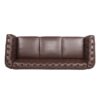 Rolled Arm Chesterfield Three Seater Sofa - Dark Brown - Image 8