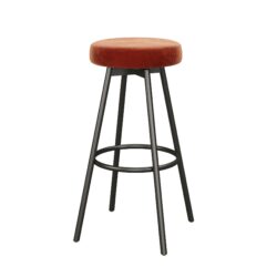 Modern Glam Upholstered Faux Velvet Bar Stool - Emerald