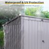 Garbage Bin Shed Stores 2 Trash Cans, Outdoor Bin Shed For Garbage Storage, Stainless Galvanized Steel, Bin Shed For Garden Yard Lawn - Gray - Image 7