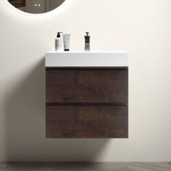 Alice - 24" Bathroom Vanity With Sink, Large Storage Wall Mounted Floating Bathroom Vanity For Modern Bathroom, One-Piece Sink Basin Without Drain And Faucet - Walnut / White