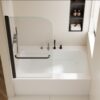 Aluminum Alloy Bathtub Shower Door With 6Mm Tempered Glass - Matte Black - Image 5
