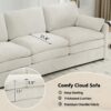 Cozy Upholstered 3 Seater Sofa Oversized Comfy Cloud Sofa Double Cushion 3 Seater Sofa Plush Cushion Sofa Couch For Living Room - Beige - Image 5