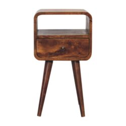 Mini Curve Open Bedside Table - Chestnut