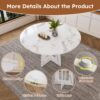 Round Dining Table For 4 - White - Image 7