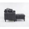 3 Seat L-Shaped Chenille Sofa With Removable And Storage Ottoman, Side Storage, And USB / C - Type Charging Ports Sofa For Living Room, Bedroom, Apartment - Antique Dark Gray - Image 9