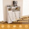 Multifunctional Folding Dining Table With Wall Mounted Sideboard & Storage Space Saving Design - White - Image 17